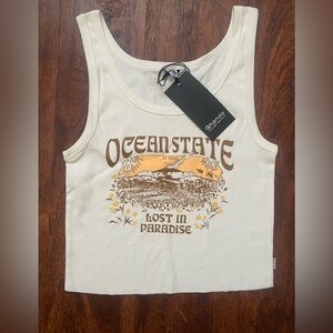Ghanda White and Brown Tank Top